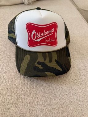 Oklahoma Smokehouse Trucker Hat - Camo Brim